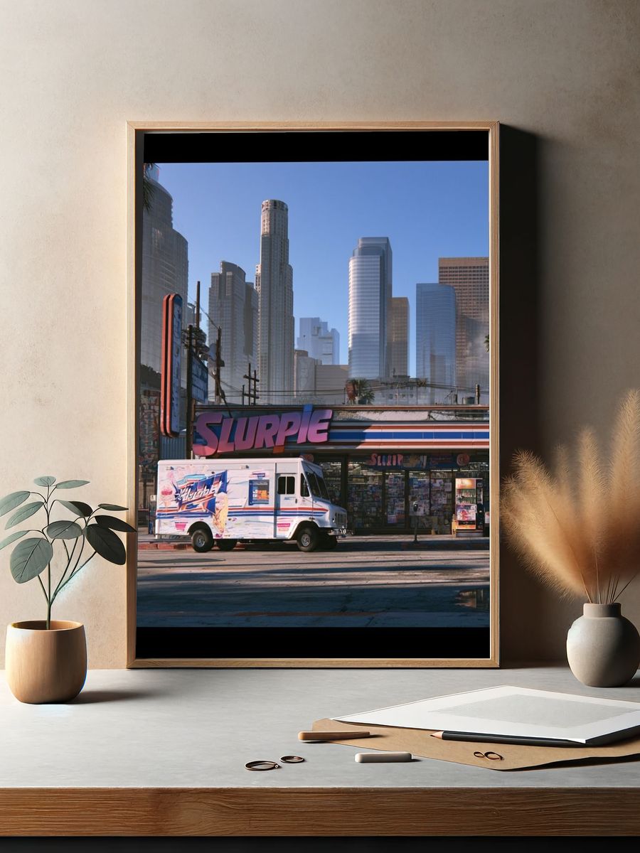 Los Angeles Street Scene Photography Poster. — room view 2