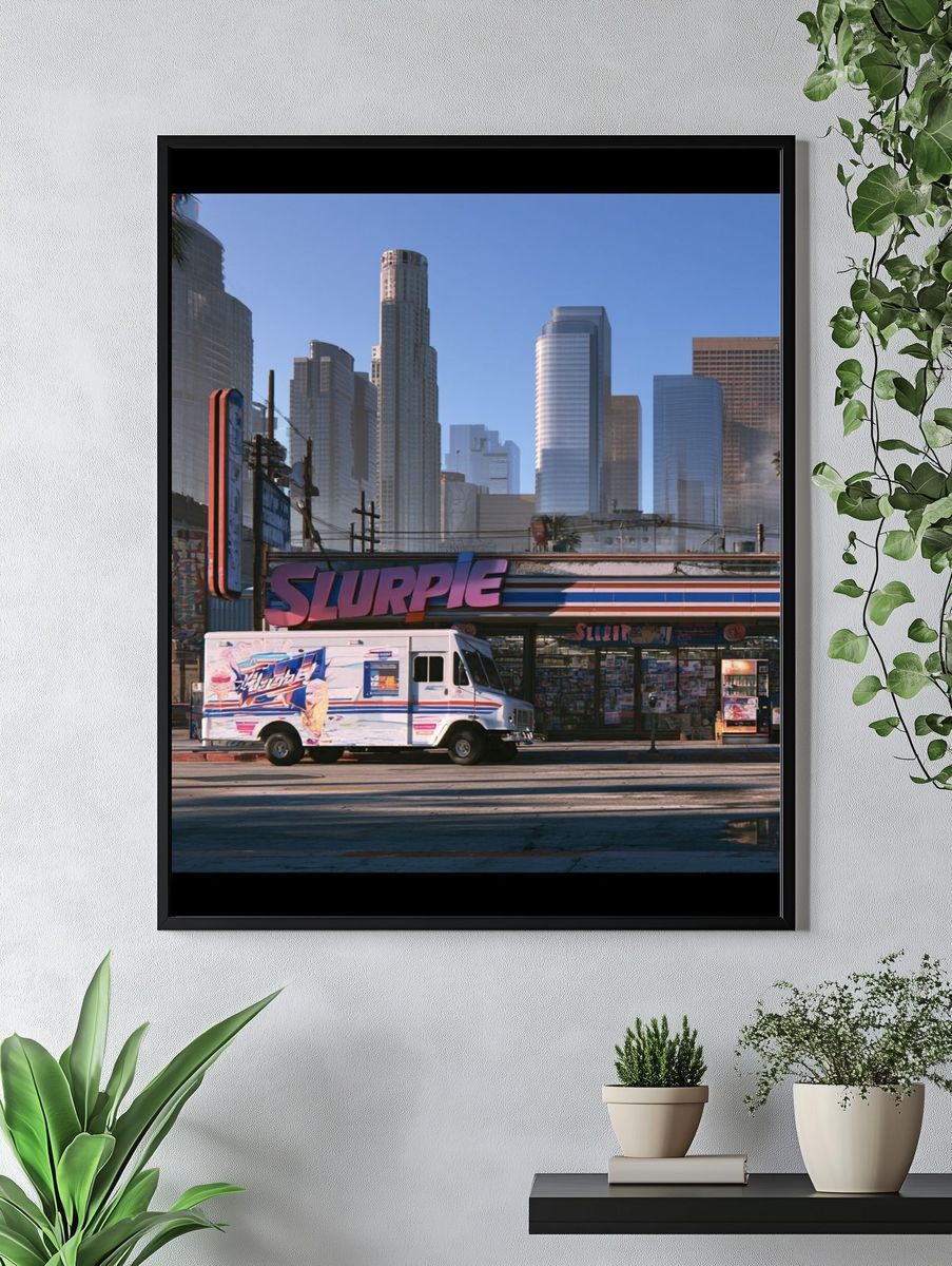 Los Angeles Street Scene Photography Poster. — room view 4