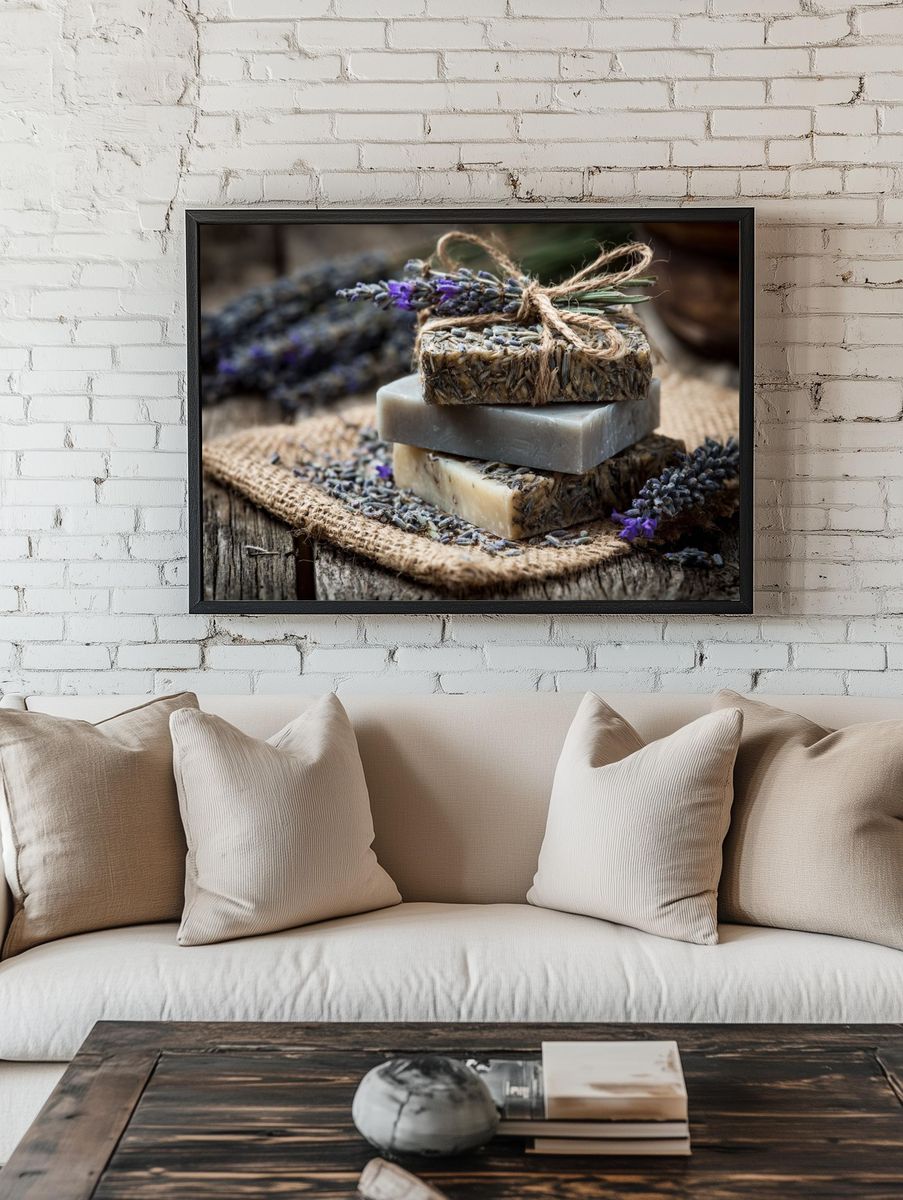 Lavender Soap Still Life Poster. — room view 1