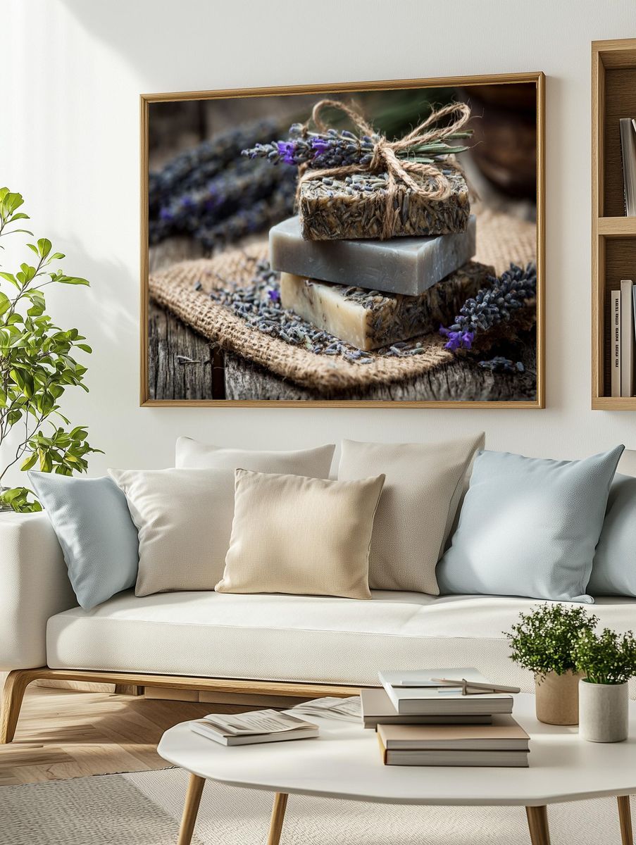 Lavender Soap Still Life Poster. — room view 2