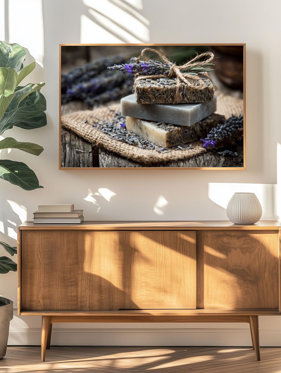 Lavender Soap Still Life Poster. — room view 3