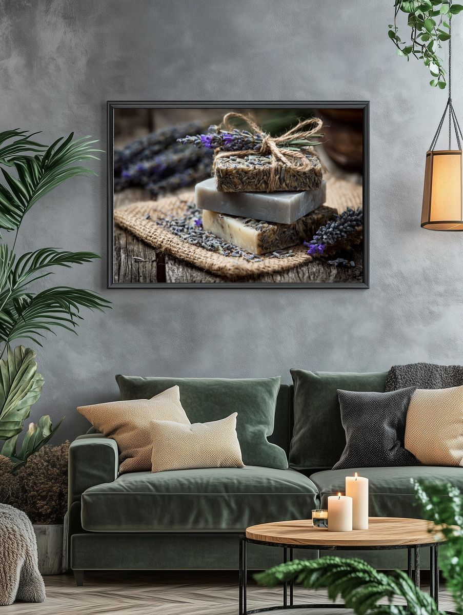 Lavender Soap Still Life Poster. — room view 4