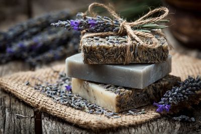 Lavender Soap Still Life Poster. poster print