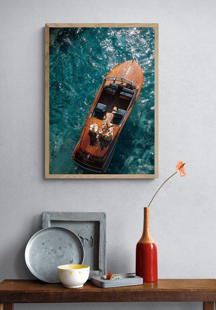 Luxury Boat on Clear Water — Photography Print. — room view 3