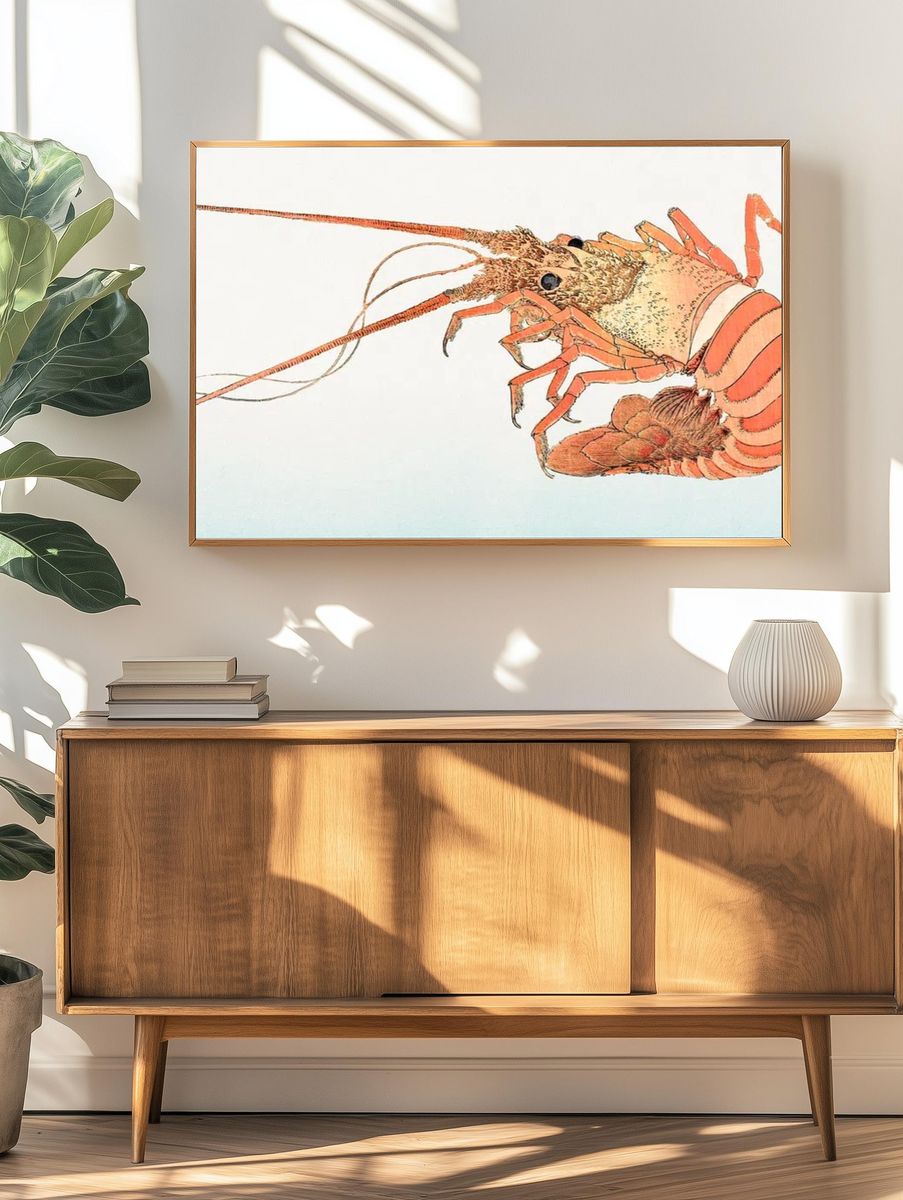Detailed Lobster Illustration Poster. — room view 3