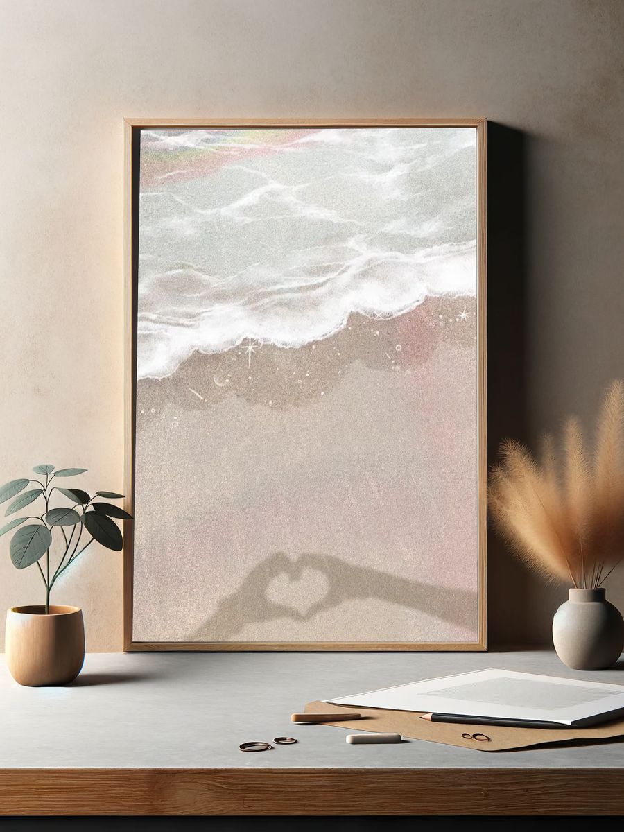 Love by the Ocean — Minimalist Print. — room view 2