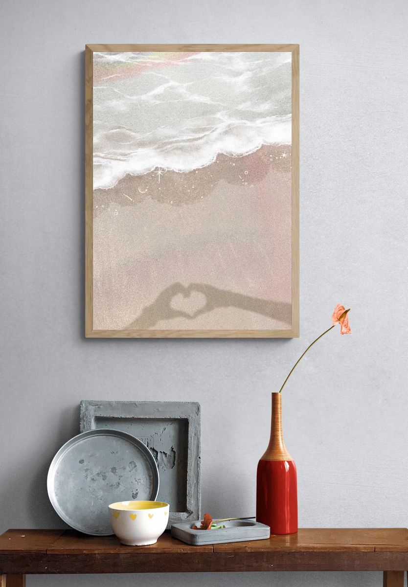 Love by the Ocean — Minimalist Print. — room view 3