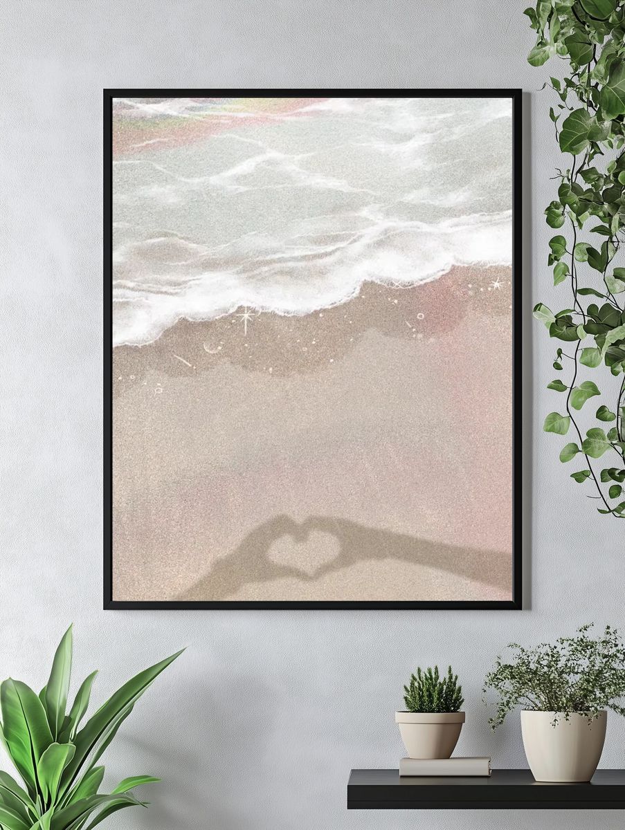 Love by the Ocean — Minimalist Print. — room view 4
