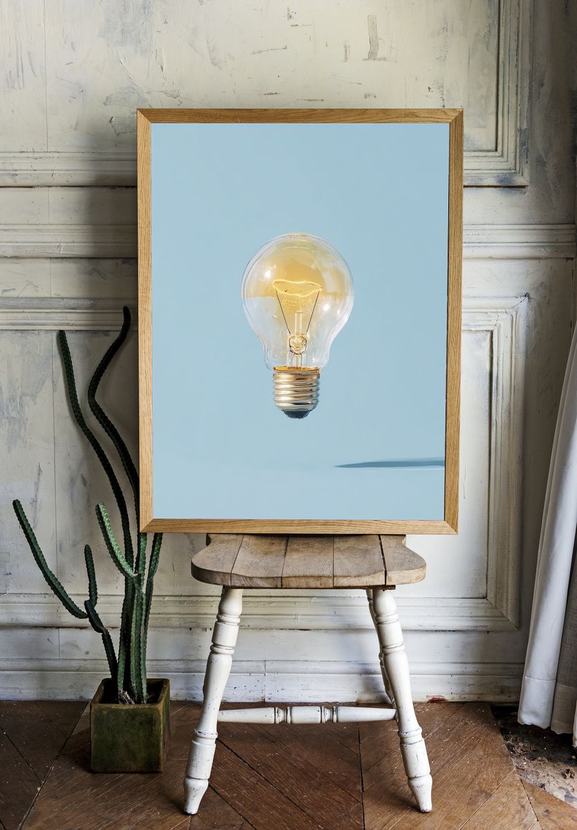 Light Bulb — Minimalist Print. — room view 1