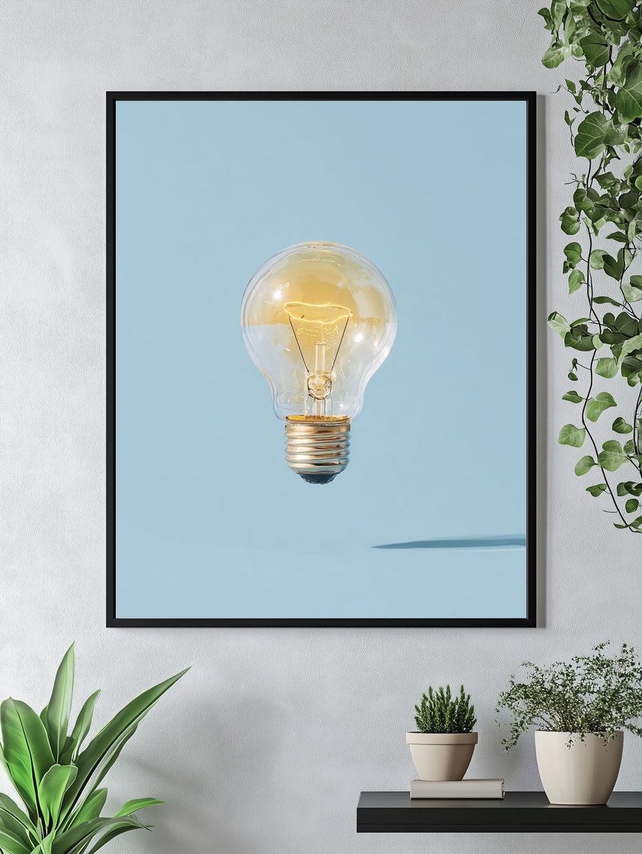 Light Bulb — Minimalist Print. — room view 4