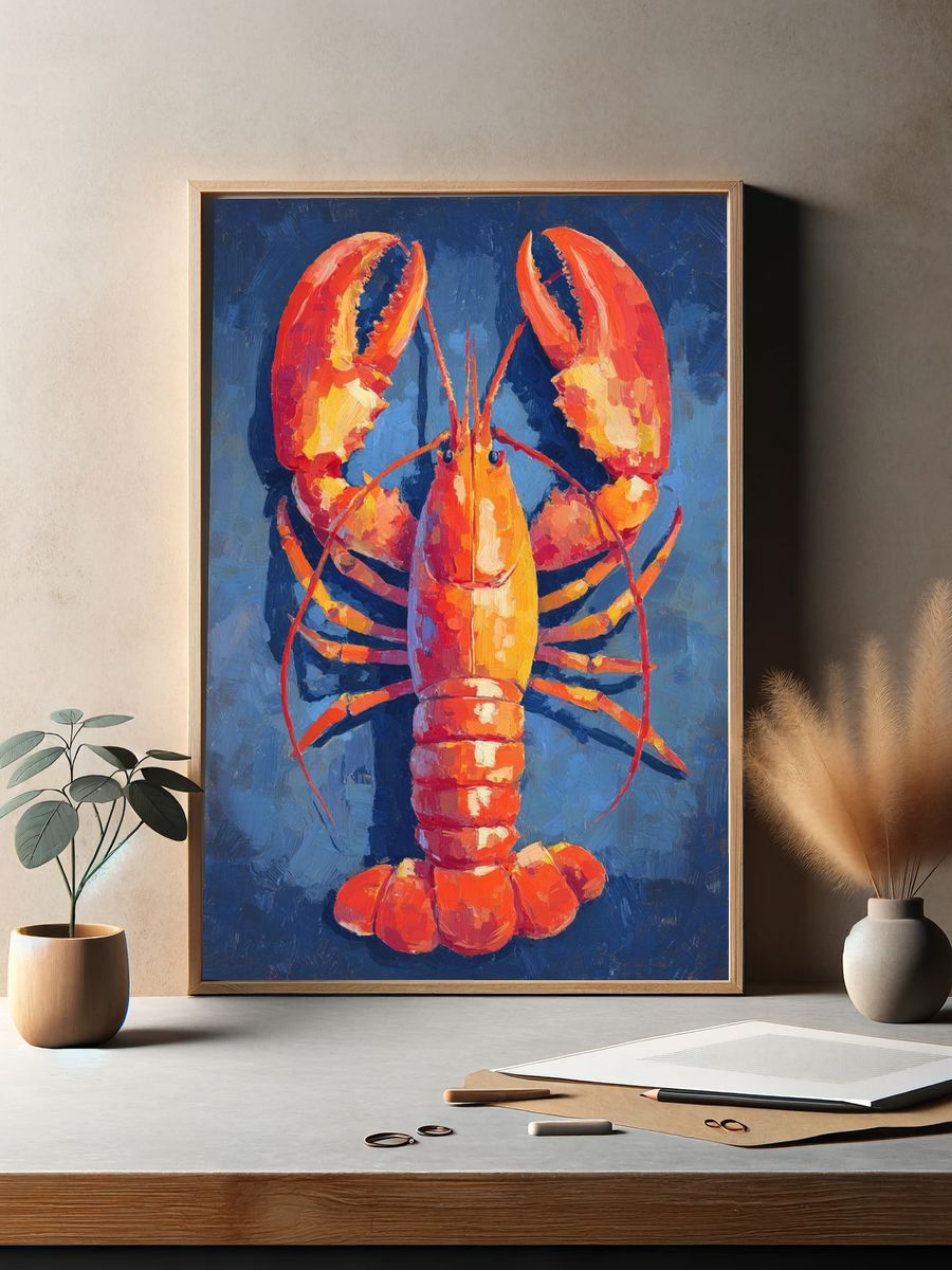 Lobster — Colorful Illustration Print. — room view 2