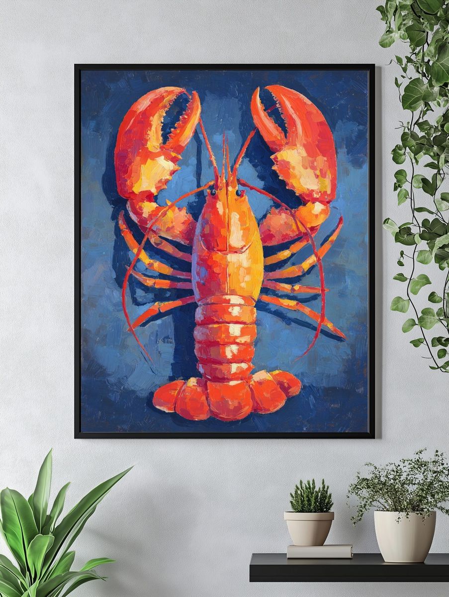 Lobster — Colorful Illustration Print. — room view 4