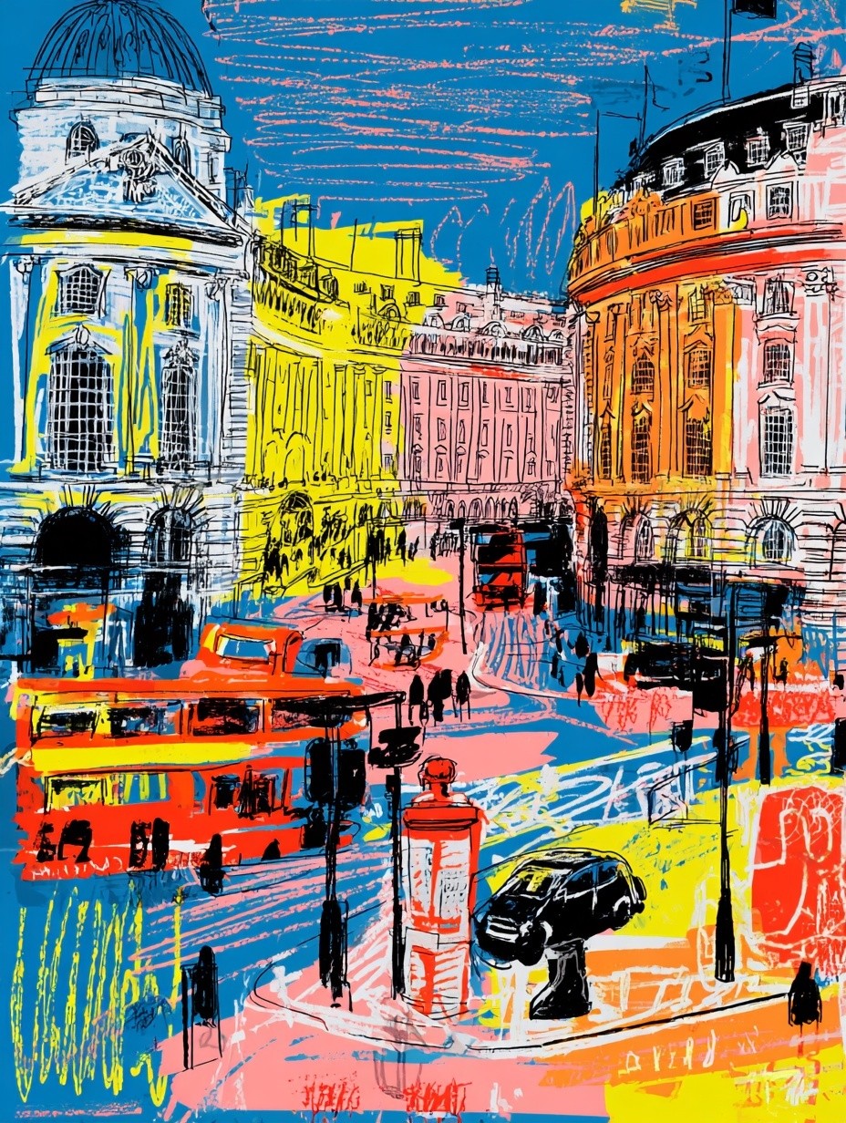 London Cityscape — Illustration Print. poster — illustration art
