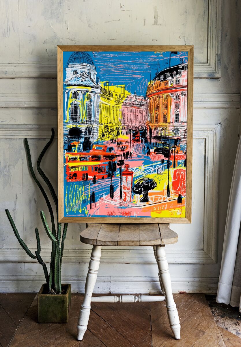 London Cityscape — Illustration Print. — room view 1
