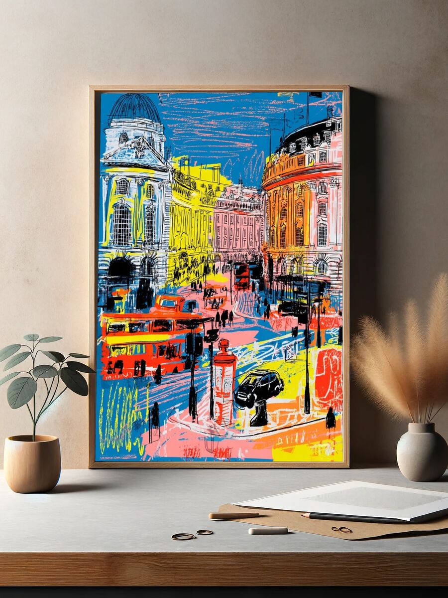 London Cityscape — Illustration Print. — room view 2