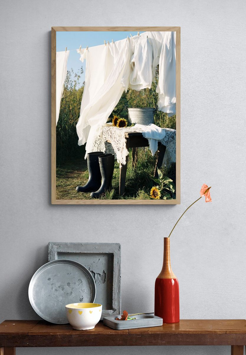Laundry Day — Vintage Print. — room view 3