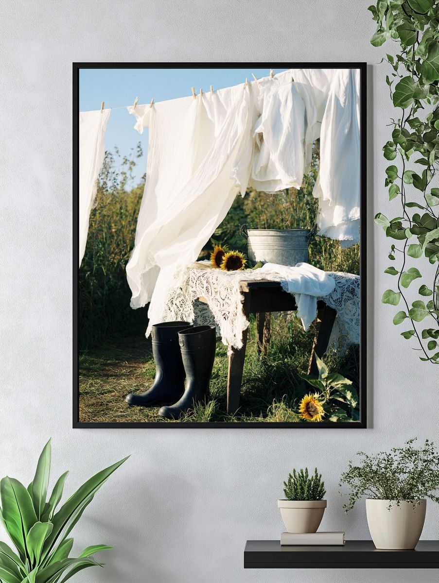 Laundry Day — Vintage Print. — room view 4
