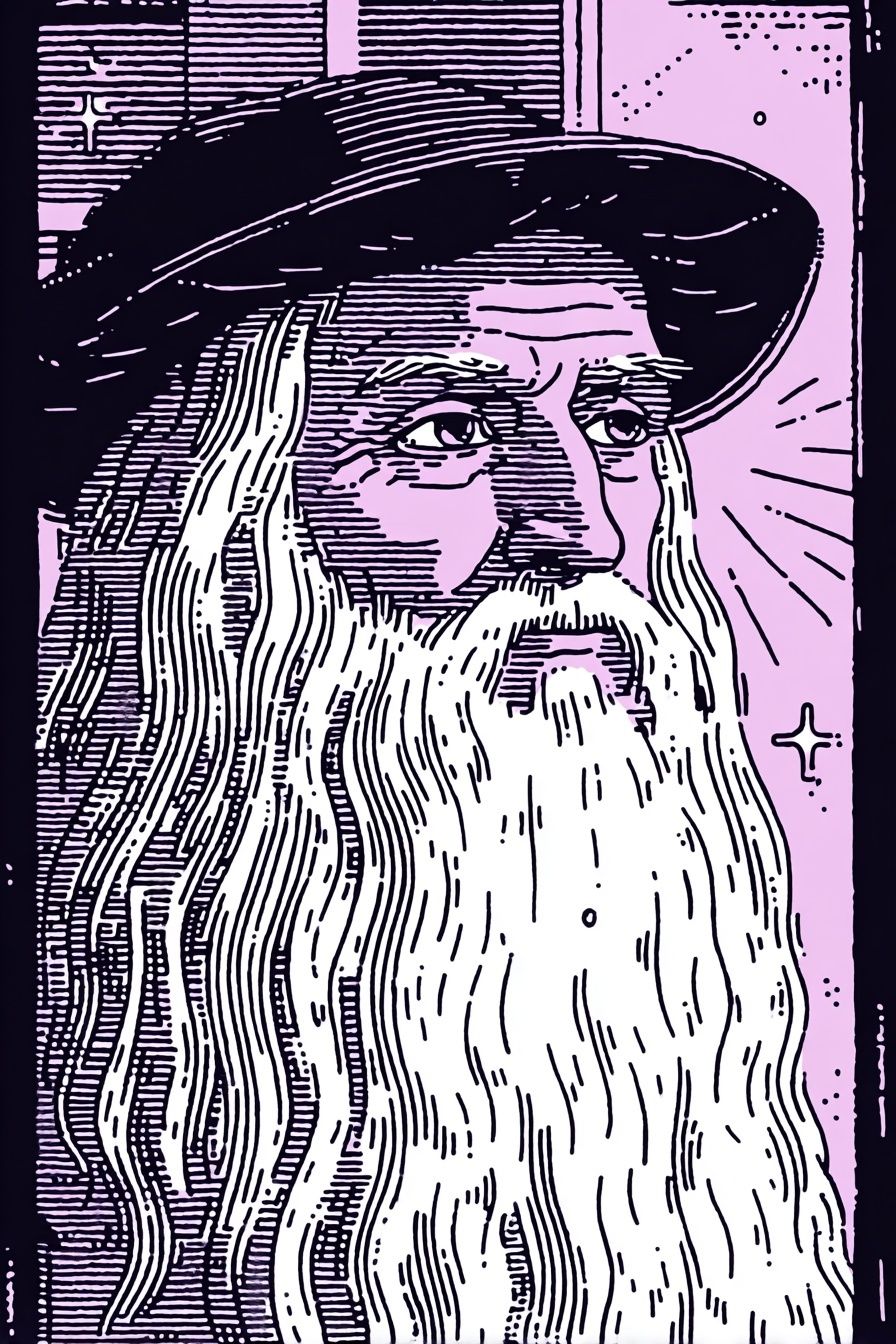 Leonardo da Vinci — Vintage Print. poster detail