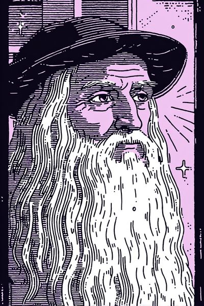 Leonardo da Vinci — Vintage Print