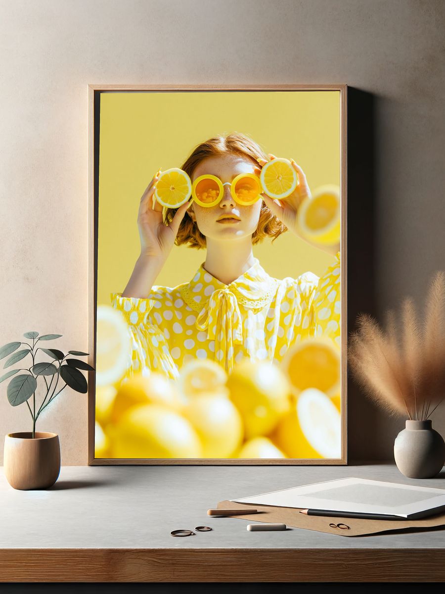 Lemon Portrait Photography Poster. — room view 2