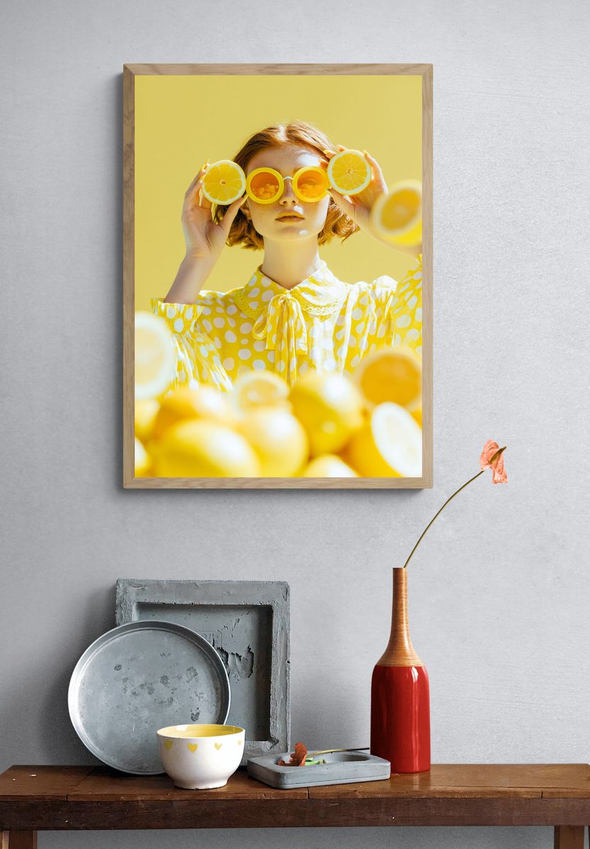 Lemon Portrait Photography Poster. — room view 3