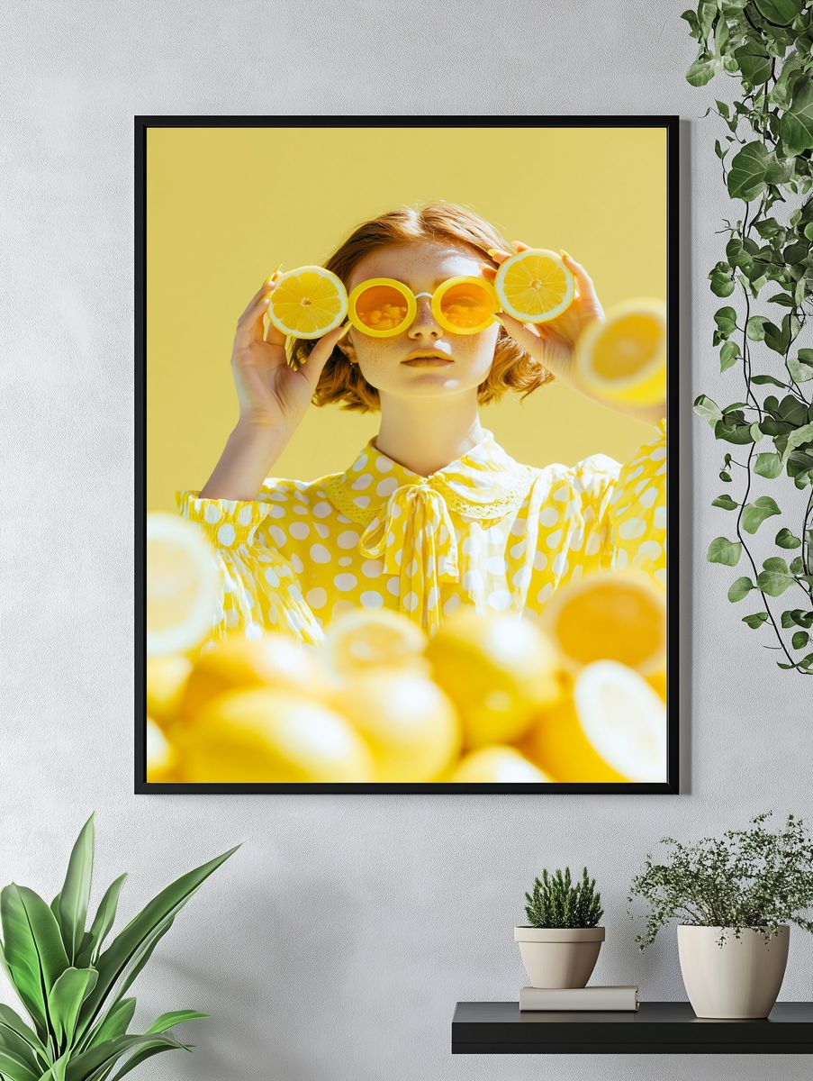 Lemon Portrait Photography Poster. — room view 4