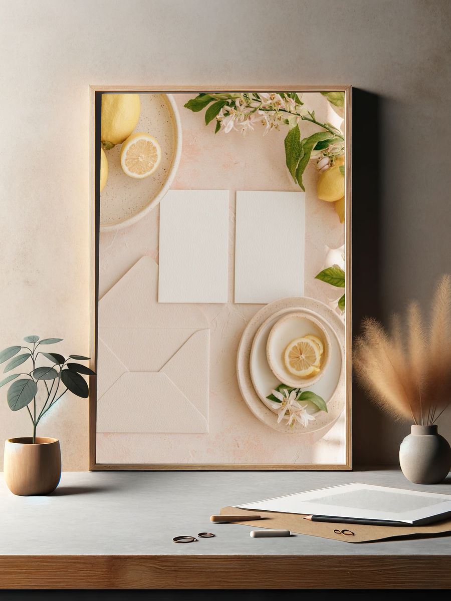 Lemon Still Life Photography Poster. — room view 2