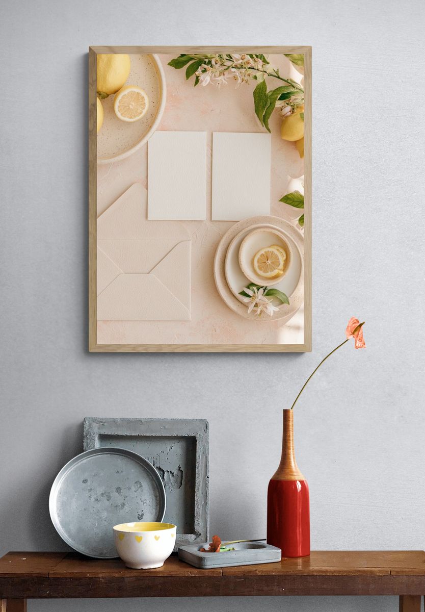 Lemon Still Life Photography Poster. — room view 3