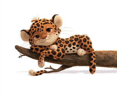 Leopard Cub Illustration Poster. poster