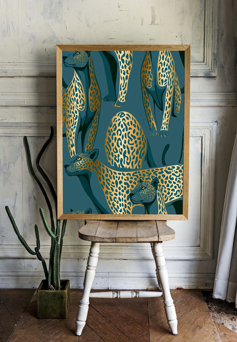 Leopard Pattern Illustration Poster. — room view 1