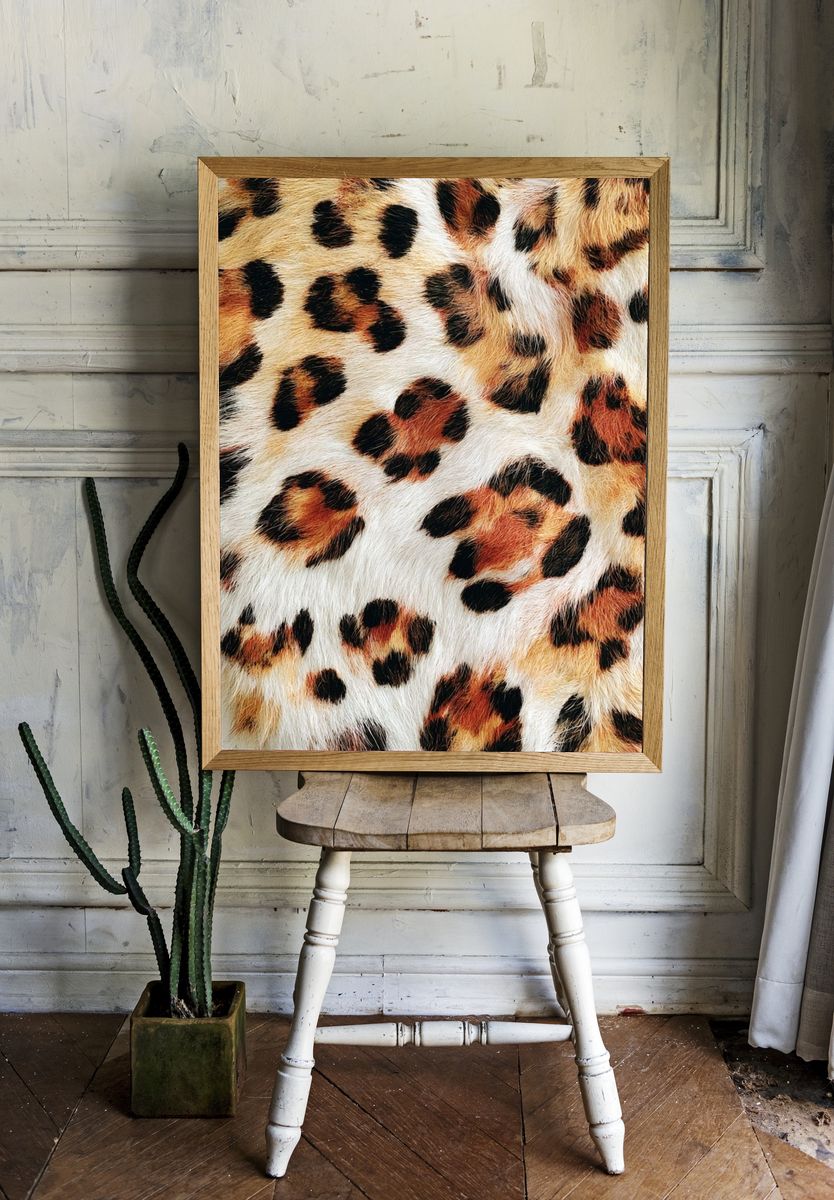 Leopard Fur Texture Photography Poster. room preview