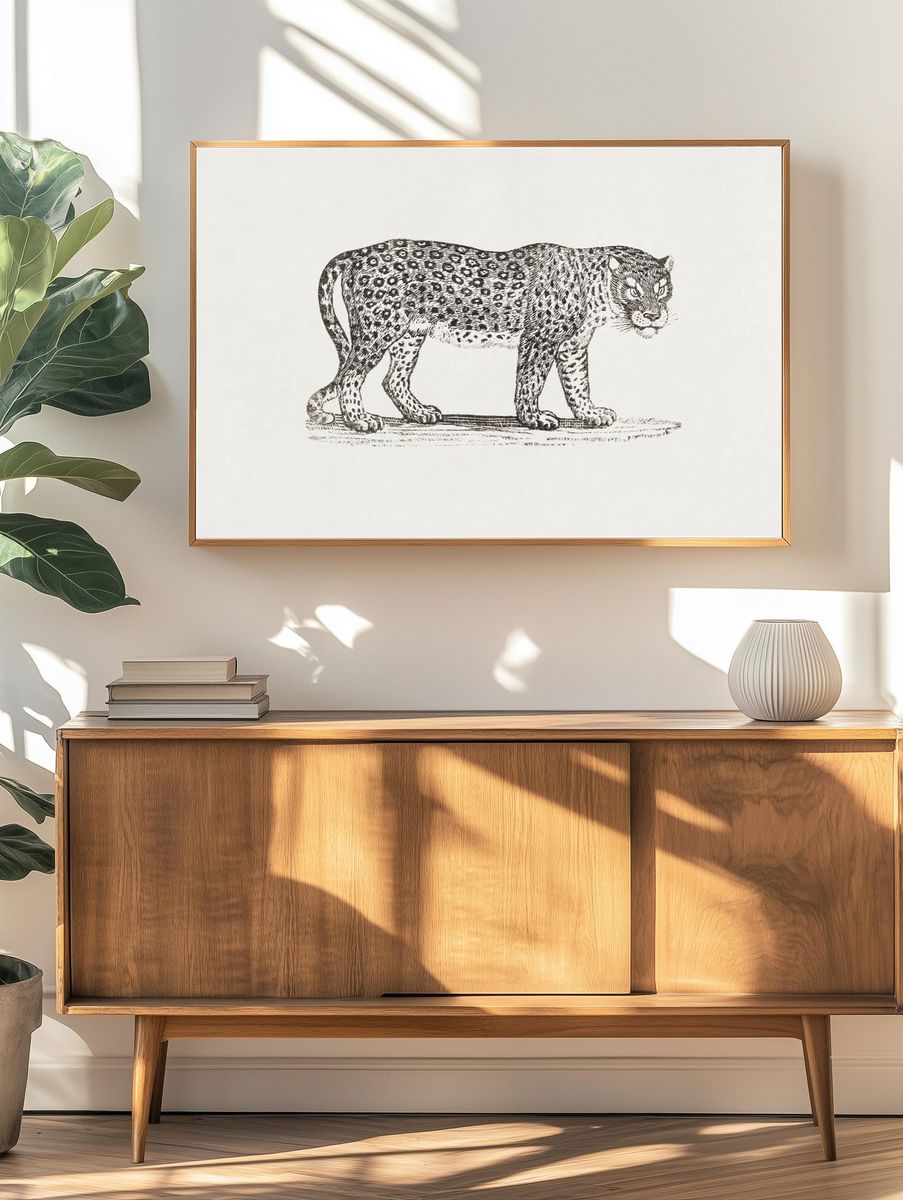 Leopard Engraving Print. — room view 3