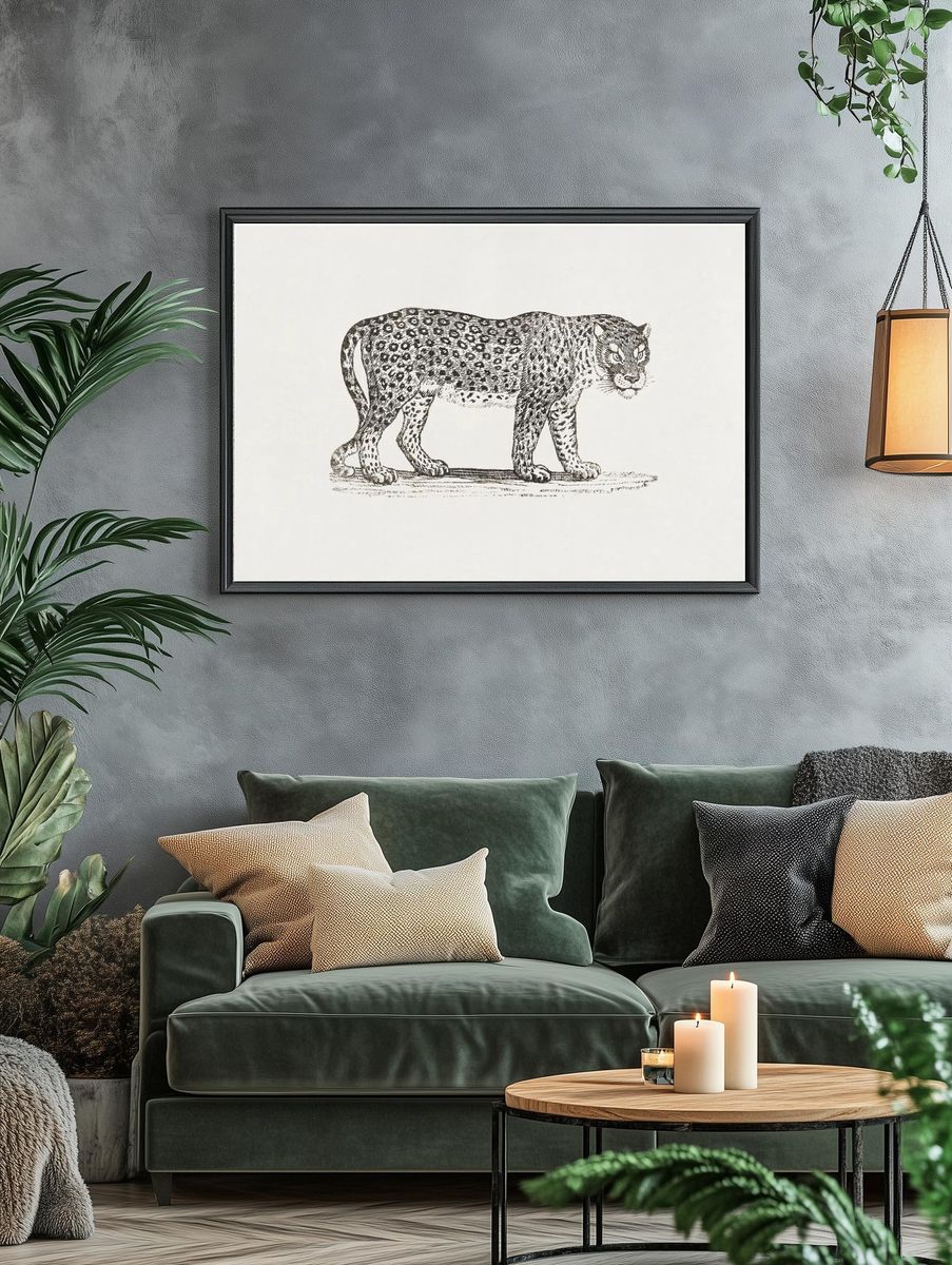 Leopard Engraving Print. — room view 4