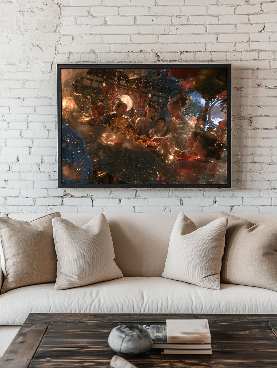 Lantern Feast Digital Art Poster. room preview