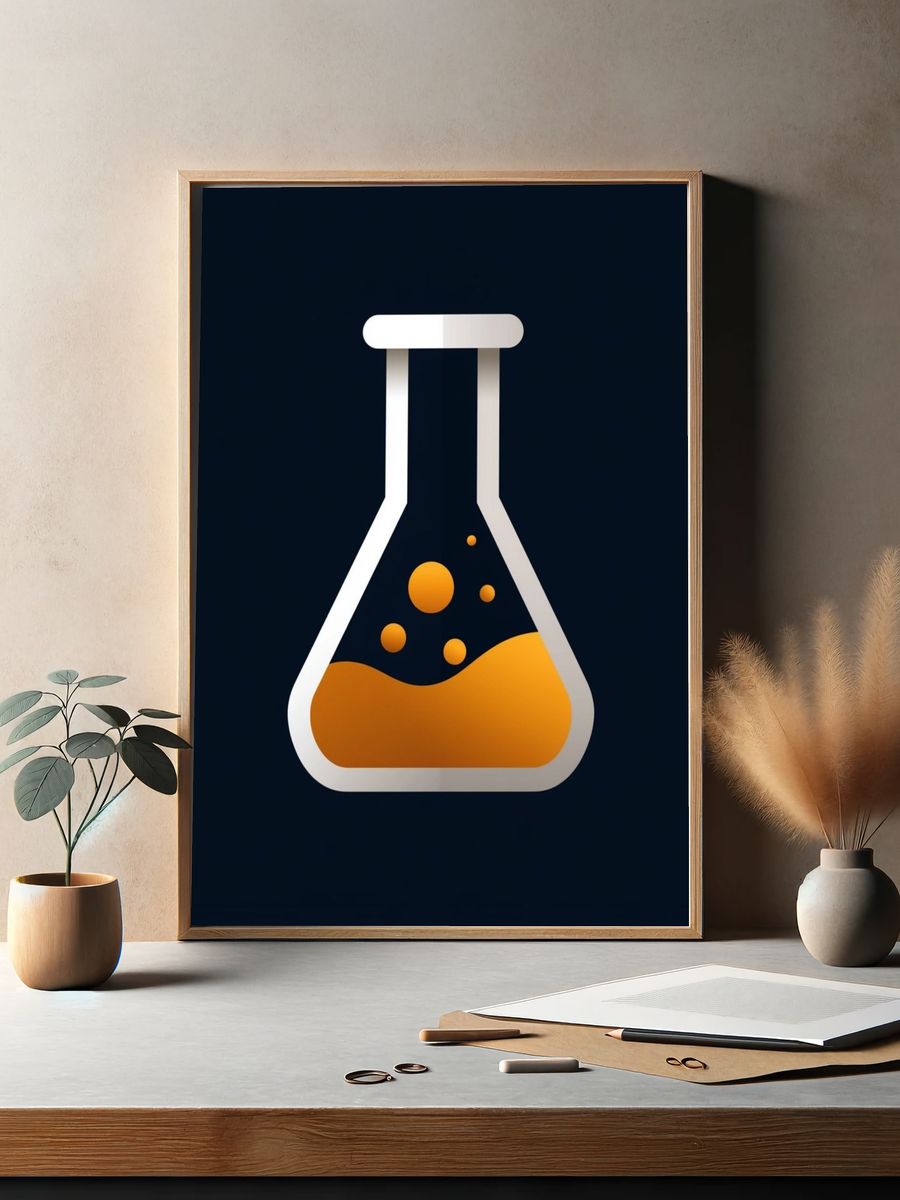 Laboratory Flask Minimalist Print. — room view 2