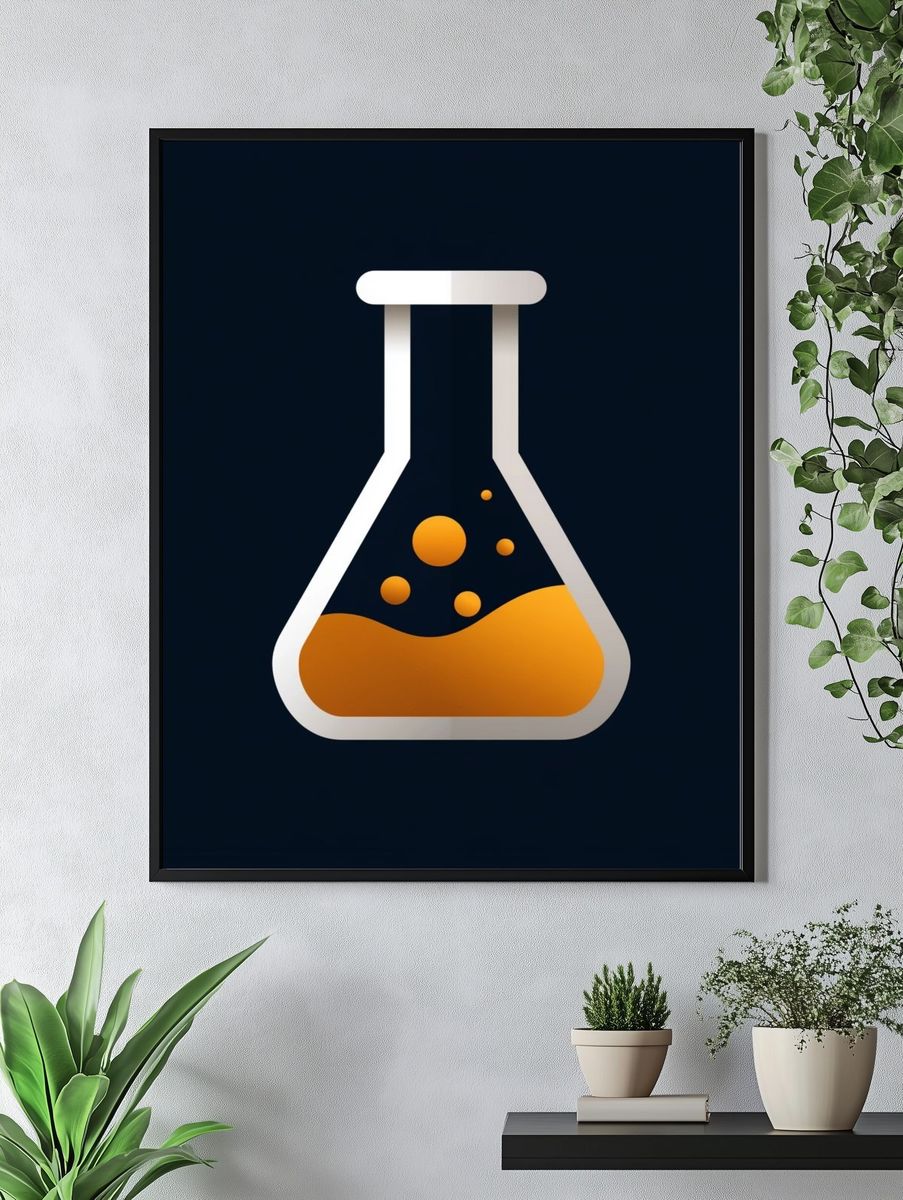 Laboratory Flask Minimalist Print. — room view 4