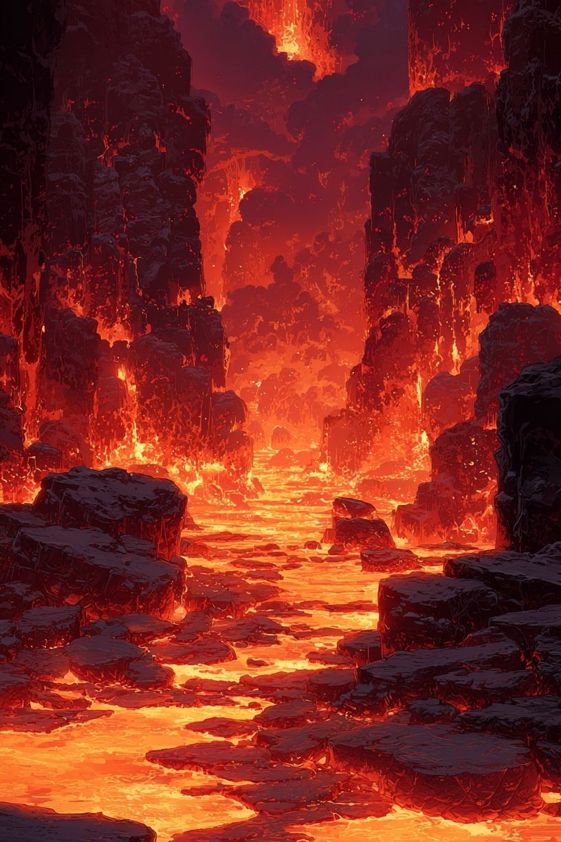 Lava Flow — Digital Art Print. poster — fine-art art