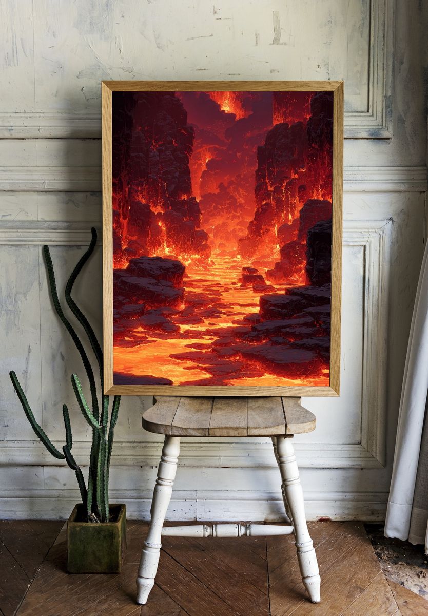 Lava Flow — Digital Art Print. — room view 1