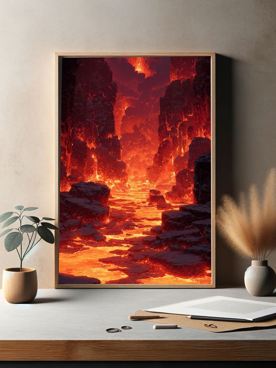 Lava Flow — Digital Art Print. — room view 2