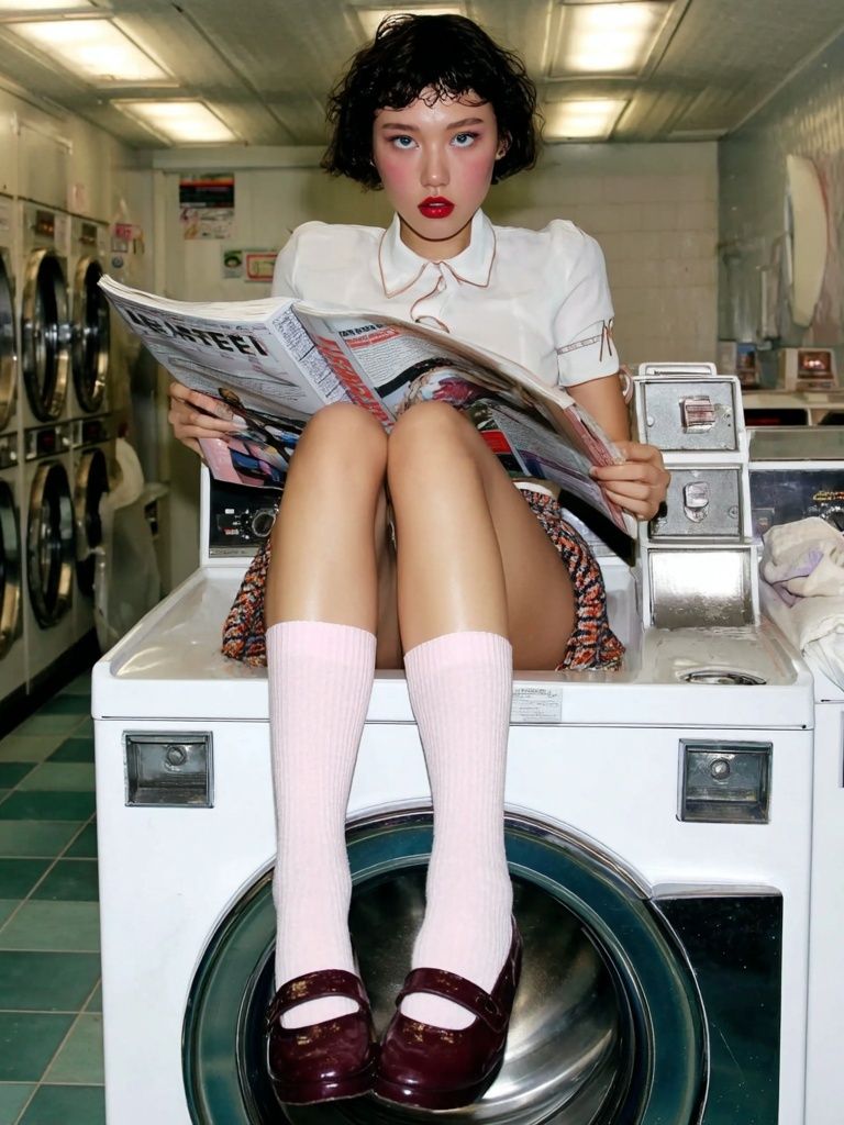 Laundry Room Fashion Portrait Print. poster — photography art