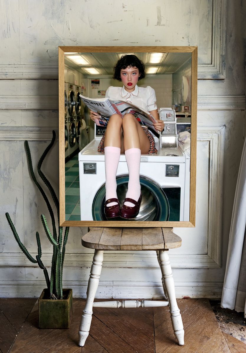 Laundry Room Fashion Portrait Print. room preview