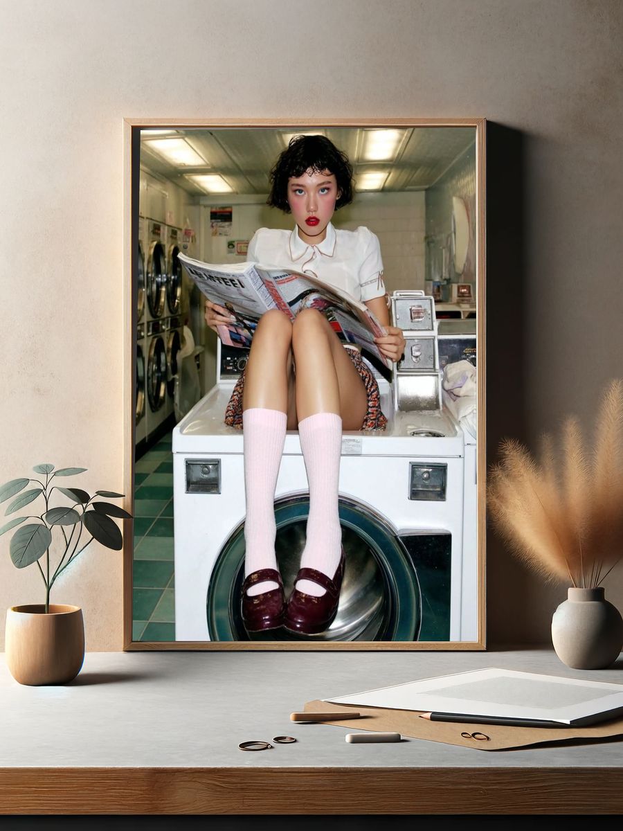 Laundry Room Fashion Portrait Print. — room view 2