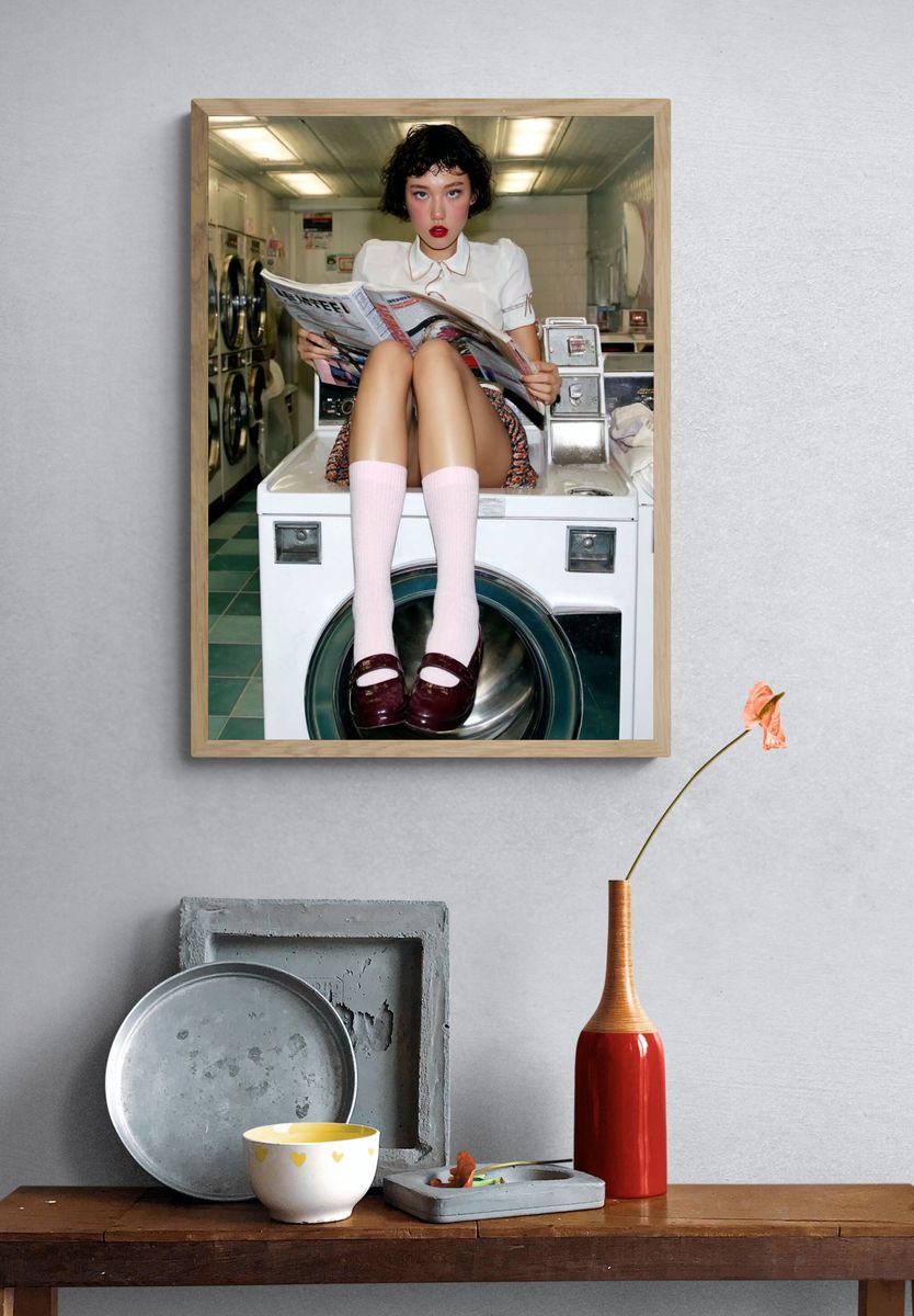 Laundry Room Fashion Portrait Print. — room view 3