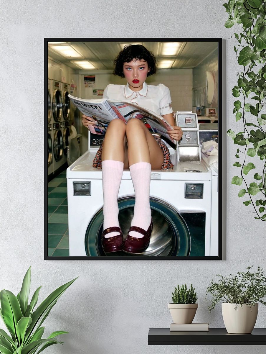 Laundry Room Fashion Portrait Print. — room view 4
