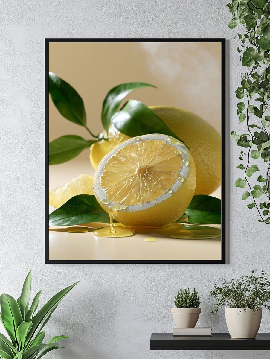 Lemon Still Life Illustration Poster. — room view 4