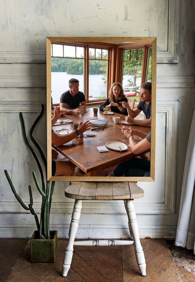 Lakeside Gathering Photography Poster. room preview