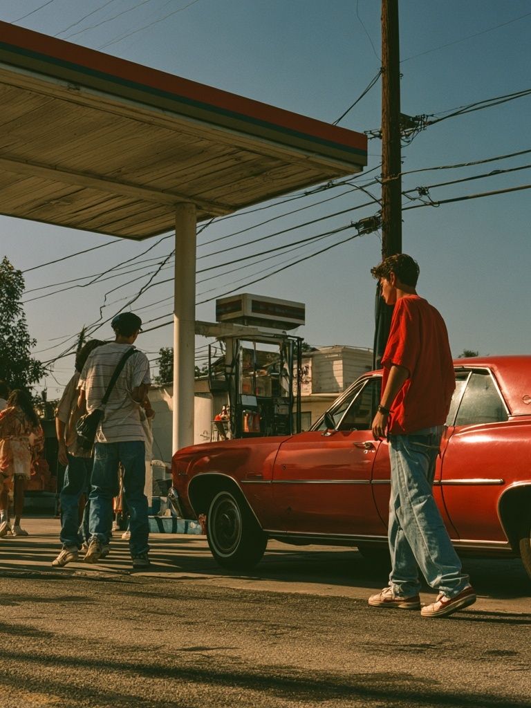 Lowrider Gas Station Street Photography Poster. poster detail