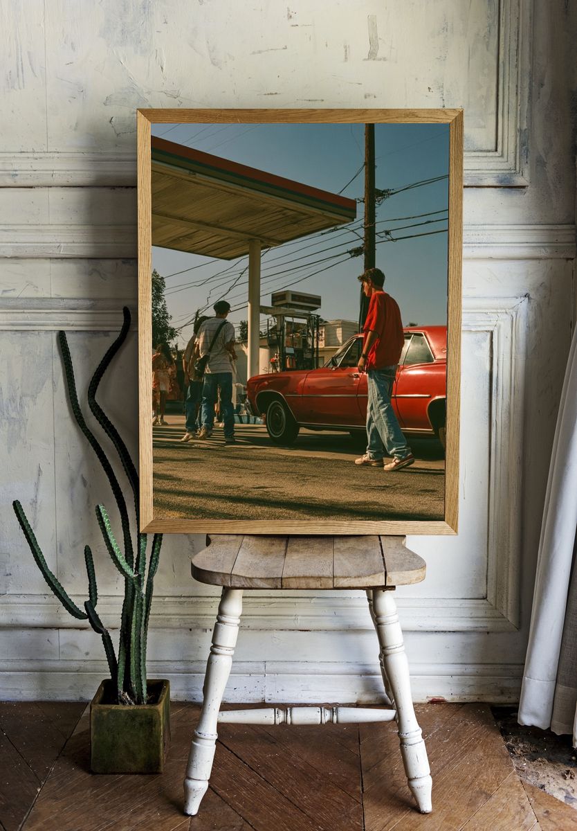 Lowrider Gas Station Street Photography Poster. room preview