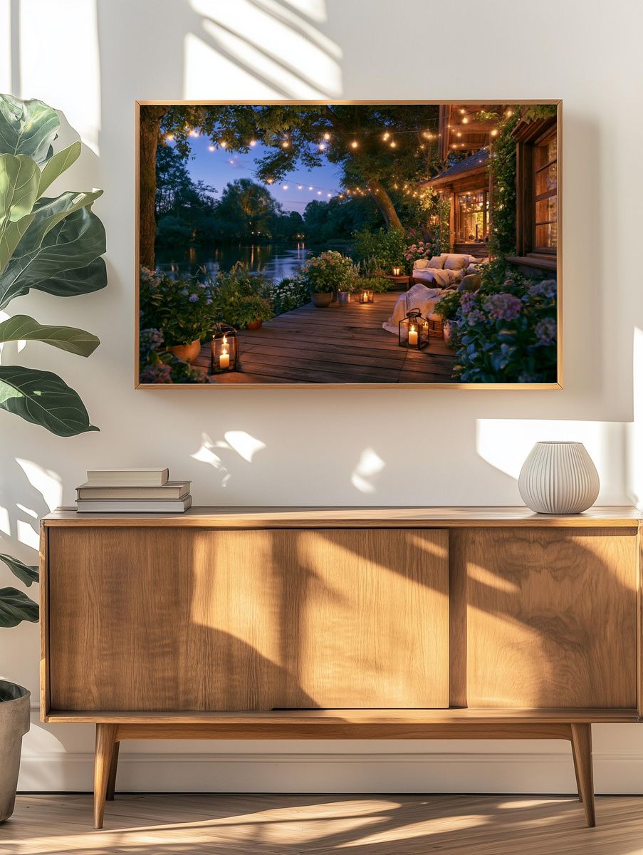 Lakeside Twilight Garden Poster. — room view 3