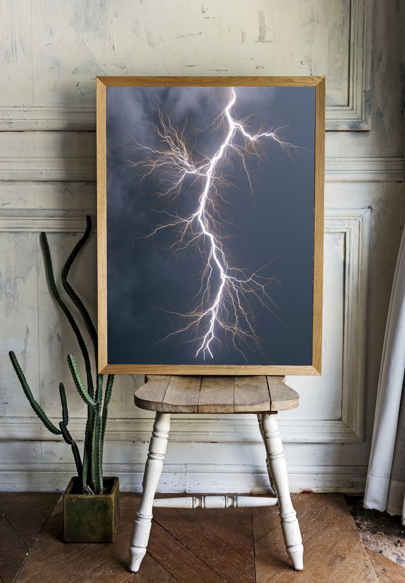 Lightning Strike Photography Poster. room preview